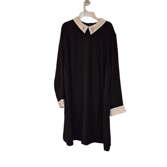 Victoria Beckham for Target Women's Black Polyester White Collared Bunny Dress - Picture 5 of 12